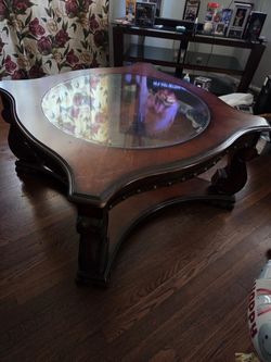 Wood coffee table