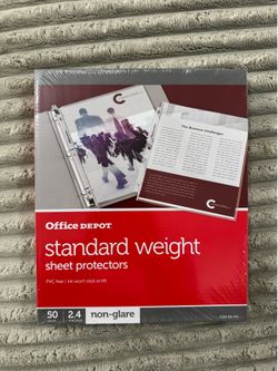 Office Depot Non-Glare Standard Weight Sheet Protectors, 8 1/2in. x 11in., Box Of 50, 491703