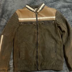 brown jacket with fuzzy inside 