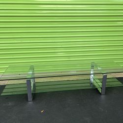 Beautiful Glass TV Stand Television Media Center Console Table Decor Decoration Table Plant Table 