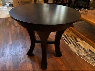 Dark-Round Accent Table