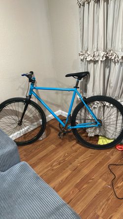Blue Single Speed Fixed Gear Bike