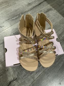 Girls Rose Gold Sandals