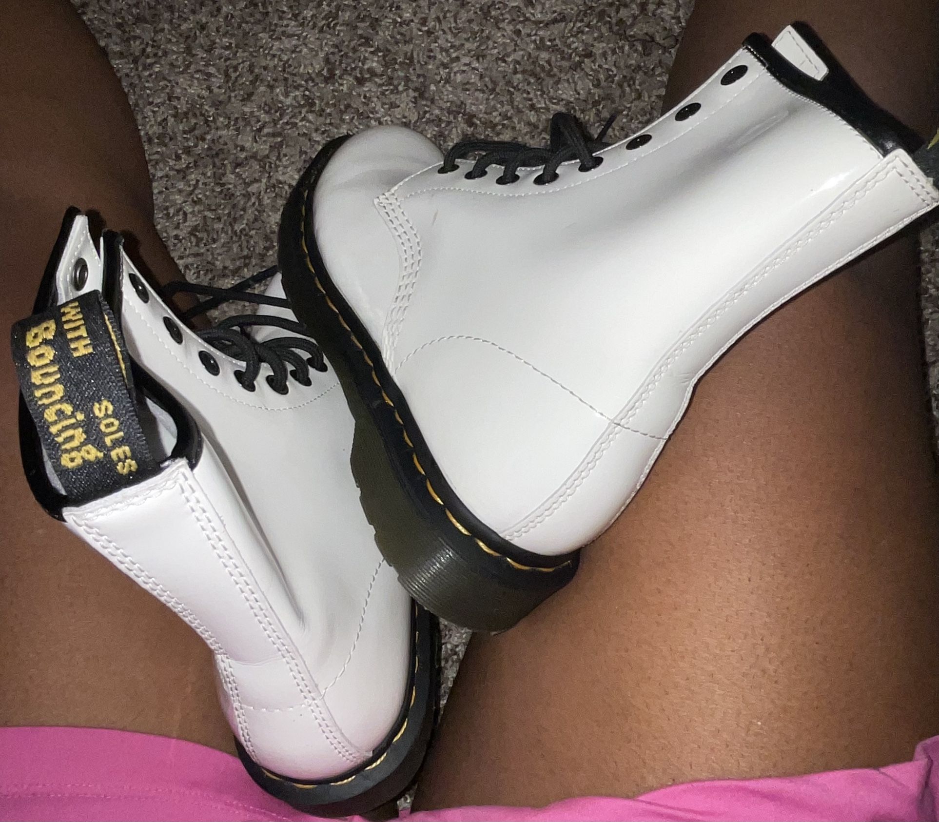 Dr Martens White Boots Size 9
