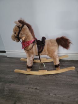 Toddler Rocking Horse Plush Ride-On Toy for Kids 2-5 Years