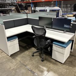 Herman Miller Canvas Cubicles! We Have Standing Desks, Chairs, Monitors, And Monitor Arms Available As Well.