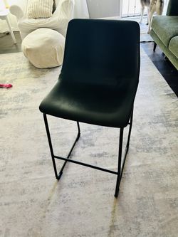 Bar Chair Grey Leather 