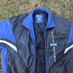 2XL Men's Seahawks Leather Jacket For Sale. 