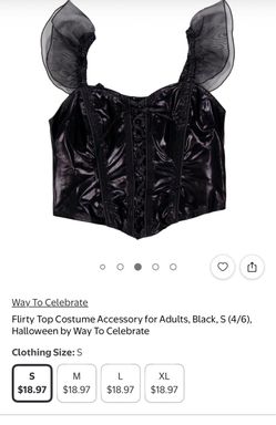 Black Corset Top with Ruffle Sleeves