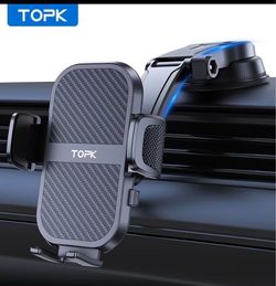 TOPK D46C Car Phone Holder – Dashboard Mount – Adjustable – Bonus Pads – New