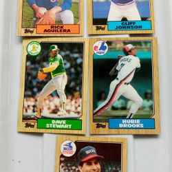 Baseball Topps 1987 Trading Cards 5pc