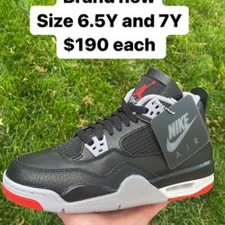 Jordan 4 Bred Reimagined Size 6.5Y And 7Y
