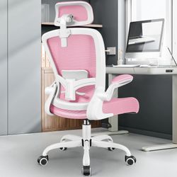 Ergonomic Office Chair, Headrest Desk Chair Office Chair with Adjustable Lumbar Support, Home Office Swivel Task Chair with High Back and Armrest, Adj