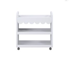 Brand New White Scalloped Art/Storage Cart
