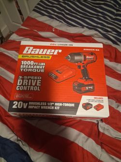 Bauer 20V Brushless 1/2" Impact Wrench Kit