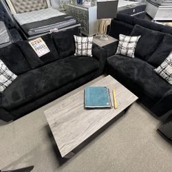 Black Sofa & Loveseat $1299🖤✨