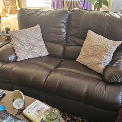 Brown Leather Love Seat Recliner