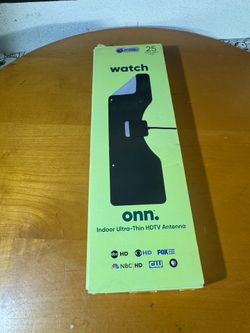 Onn Indoor Ultra-Thin HDTV Antenna – 25 Mile Range (New)