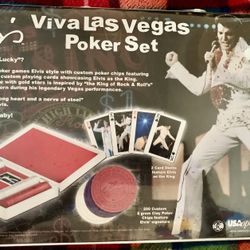 New Elvis Presley Viva Las Vegas Poker Set Playing Cards & Poker Chips