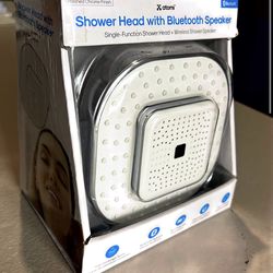 Atomi Bluetooth Speaker Shower Head, Polished Chrome, Square