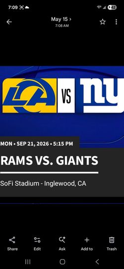 LOS ANGELES RAMS VS NEW YORK GIANTS