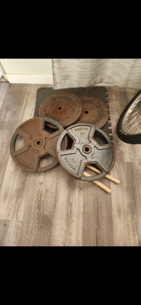 50s 25s Gym Weights Bench Press 