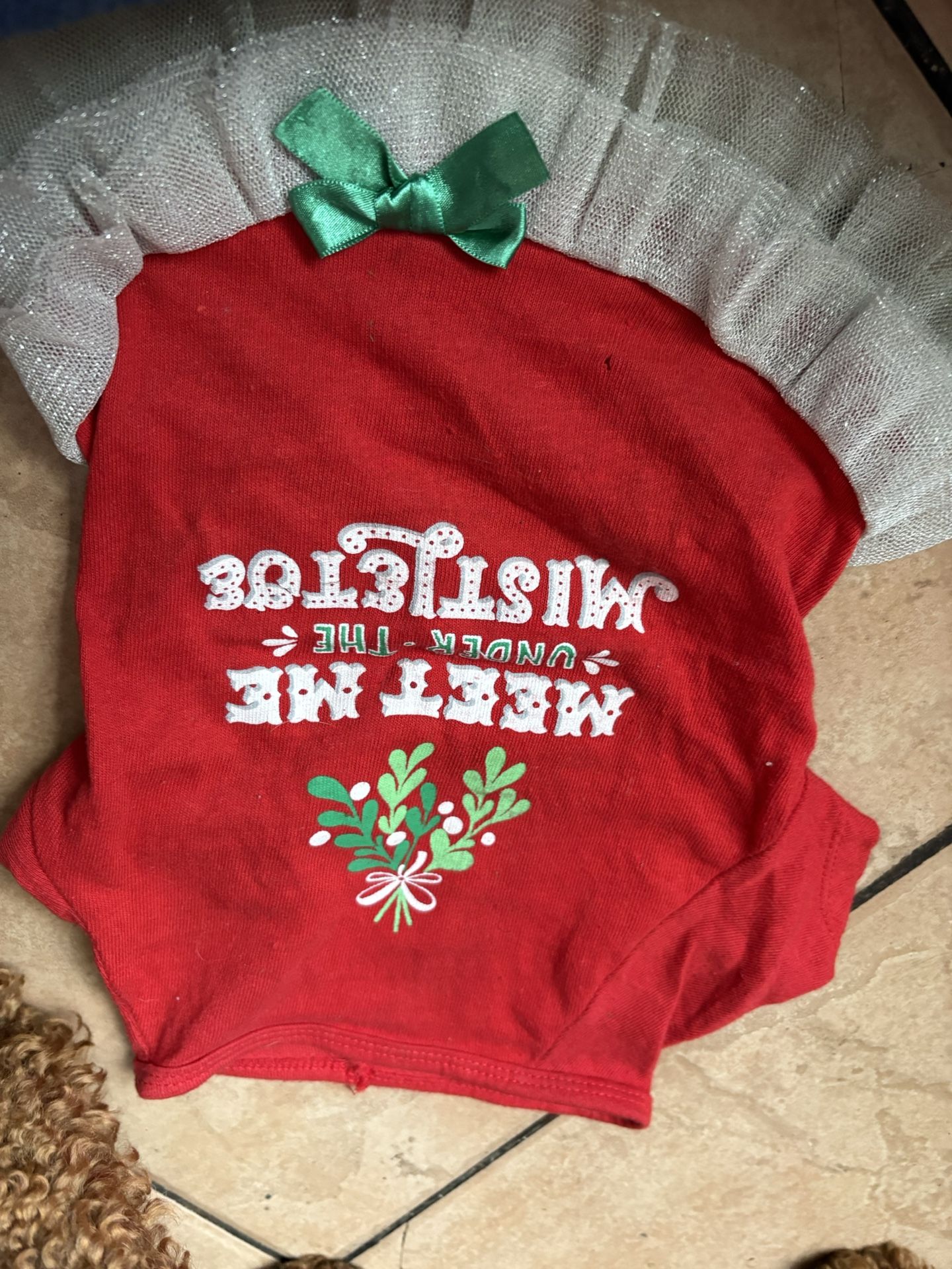 Christmas Girl Dog Outfit Dress Red Size Small