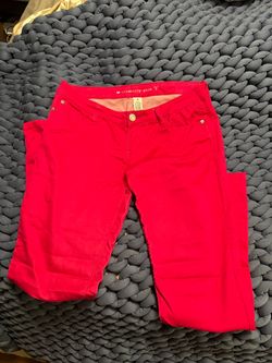 Celebrity Pink slim-fit skinny pants in vivid bright pink.