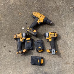 Dewalt Drills And Batteries And Chargers