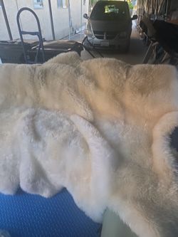 Tapete de piel de oveja de Australia blanca.