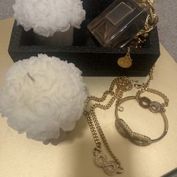 Candles With Gold plated Set