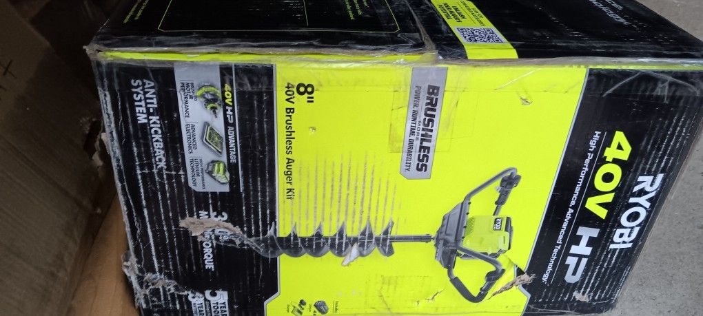 Ryobi 40v 8 Inch Auger Kit
