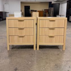 Price for Both - 2 Light Wood Fluted Nightstands / Nightstand Set / End Tables / Side Tables   