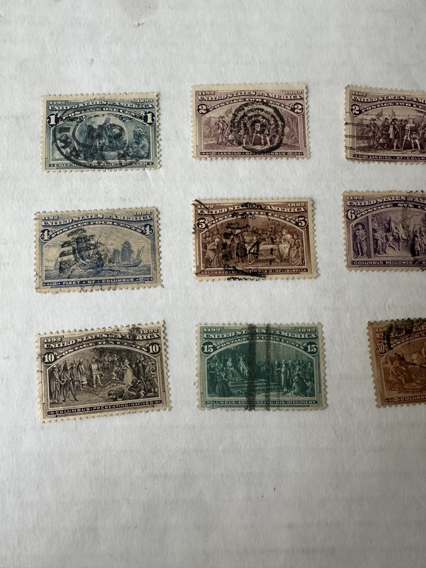 United States 1893 Columbus Expedition 231-239 Stamp Group