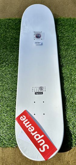 Supreme x MM6 Maison Margiela Skateboard  White 8.25” x 32” 
