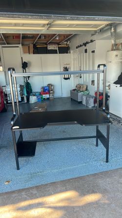 black office desk
