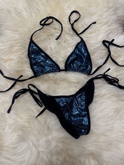 New one size metallic teal bikini y2k festival rave outfit raver swimsuit Piece was made in early