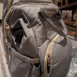 Diaper Bag With Expandable Changing Station 