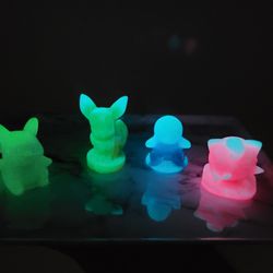 4 Pokemon Luminous Stone Carvings 