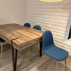 Mercury Row dining table and vecelo chairs  set  IKEA bed and mattress 