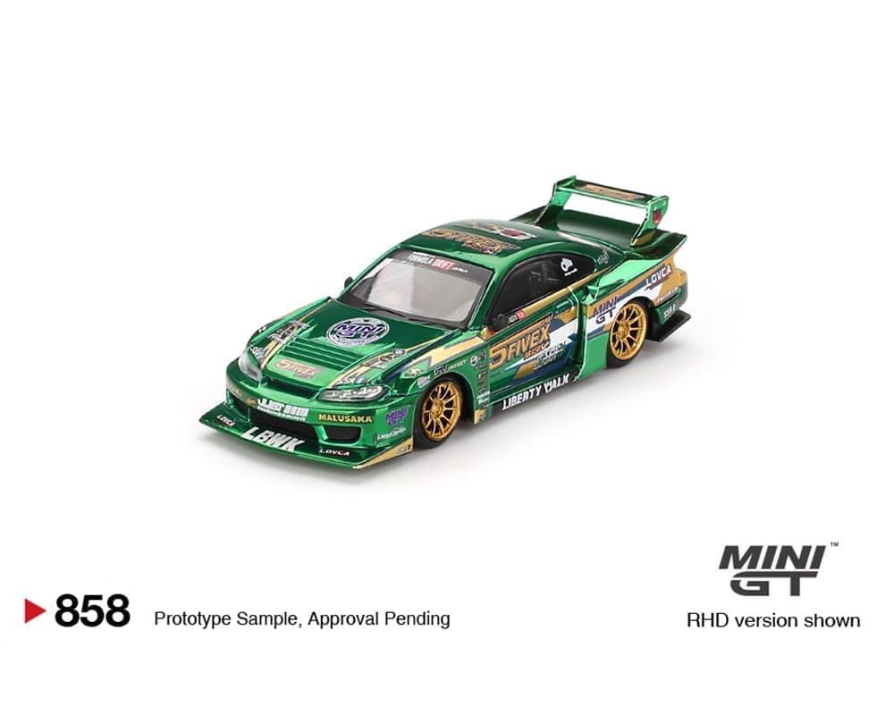 Mini GT 1:64 Nissan LB-Super Silhouette S15 Silvia LBWK 2024 Fausto Racing Green