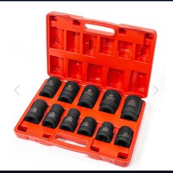 Stark USA 11-piece Premium Impact Socket Set 1"-inch Drive Metric & SAE Truck