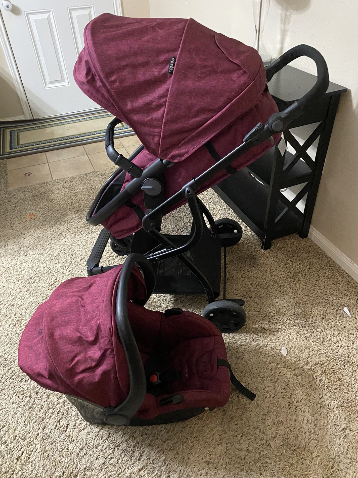 Purple Evenflo Stroller Carseat