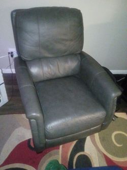 Gray Leather Recliner Chair