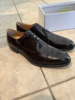 Men’s Leather Deep Brown Dress Shoes Size 12