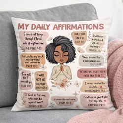 Decorative Pillow “My Daily Affirmations”