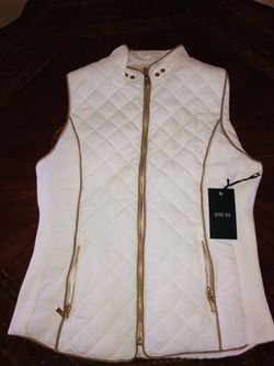 Active USA Quilted White Padded Vest