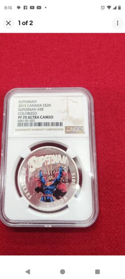 Superman silver coin pf70