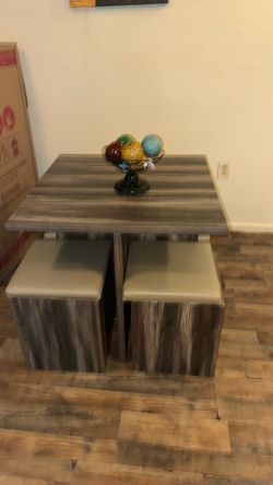 Compact Dining Table with 4 Stools