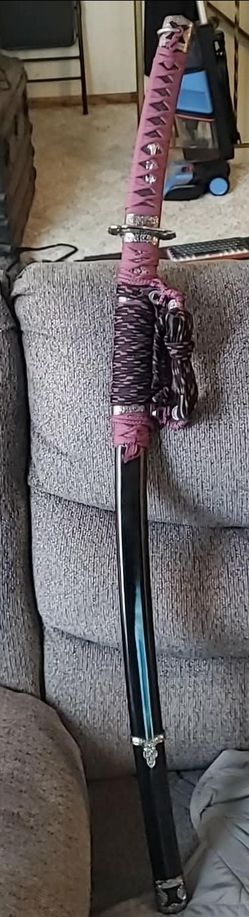 Black and Purple live steel replica katana